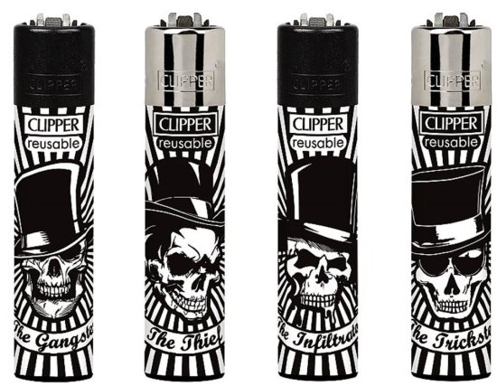 (image for) CLIPPER LIGHTER PARTY SKULLS - STD