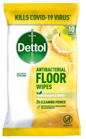 (image for) DETTOL WIPES A/B FLOOR LEMON - 10S