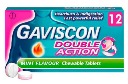 (image for) GAVISCON DOUBLE ACTION TABLETS - 12S