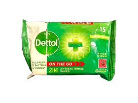 (image for) DETTOL WIPES 2IN1 HAND&SUR A/B - 15S