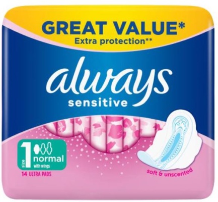 (image for) ALWAYS SENSITVE NORMAL WITH WINGS(PINK) - 14S
