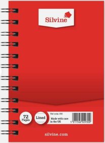 (image for) SILV TWIN WIRE NOTEBOOK 72PAGE - 5X3"