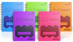 (image for) SILV WIRE NOTEBOOK 160PAGE AST - A6