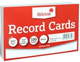 (image for) SILVINE RECORD CARD WHITE 585W - 100S