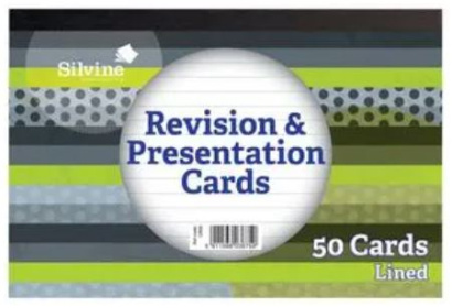 (image for) SILVINE REVISION & PRESENTATION CARDS LINED - 50S
