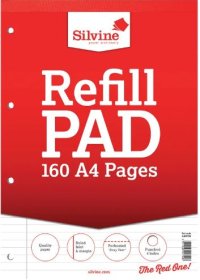 (image for) SILV REFILL PAD RED 160PAGE - A4