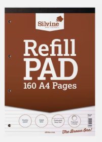 (image for) SILV REFILL PAD BROWN 160PAGE - A4