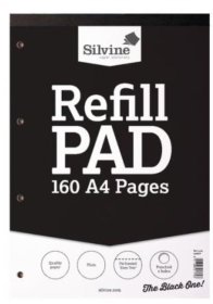 (image for) SILV REFILL PAD PLAIN 160PAGE - A4