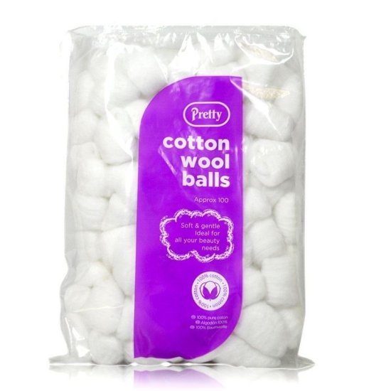 (image for) PRETTY COTTON WOOL BALLS WHITE - 100S