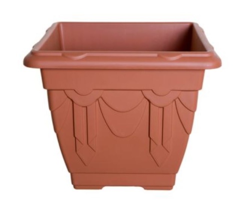 (image for) PLANT POT VENETIAN SQUARE TERRACOTTA - 38CM