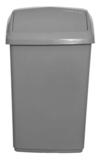 (image for) SWING TOP BIN 30 LIT SILVER