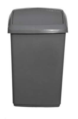 (image for) SWING TOP BIN 10 LIT SILVER