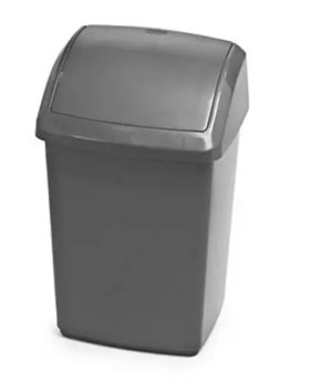 (image for) SWING TOP BIN 10 LIT SILVER - 10L