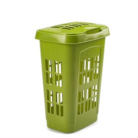 (image for) LAUNDRY BASKET RECT+LID GREEN - LARGE