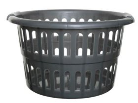 (image for) LAUNDRY BASKET ROUND SILVER - 48CM