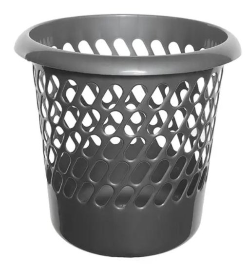 (image for) WASTE PAPER BASKET SILVER - 30CM