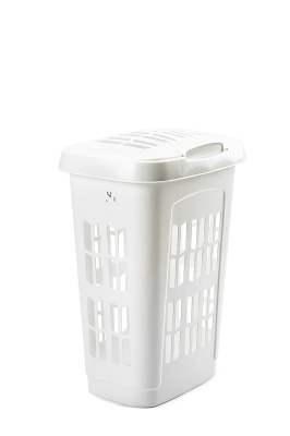 (image for) LAUNDRY BASKET RECT+LID WHITE