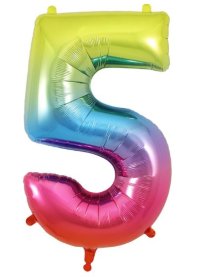 (image for) OT FOIL BALLOON NO.5 RAINBOW - 34"