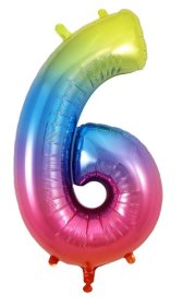 (image for) OT FOIL BALLOON NO.6 RAINBOW - 34"