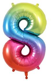 (image for) OT FOIL BALLOON NO.8 RAINBOW - 34"