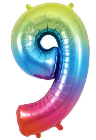 (image for) OT FOIL BALLOON NO.9 RAINBOW - 34"