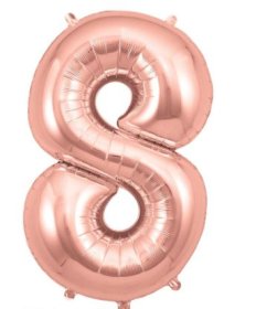 (image for) OT FOIL BALLOON NO.8 ROSE GOLD - 34"