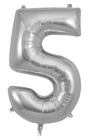 (image for) OT FOIL BALLOON NO.5 SILVER - 34"