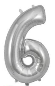 (image for) OT FOIL BALLOON NO.6 SILVER - 34"