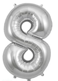 (image for) OT FOIL BALLOON NO.8 SILVER - 34"