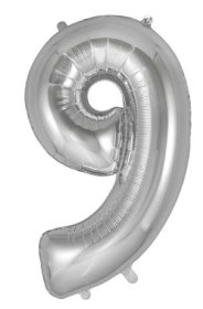 (image for) OT FOIL BALLOON NO.9 SILVER - 34"