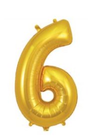 (image for) OT FOIL BALLOON NO.6 GOLD - 34"