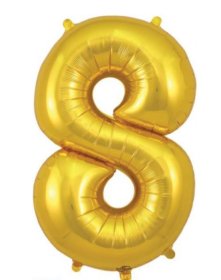 (image for) OT FOIL BALLOON NO.8 GOLD - 34"