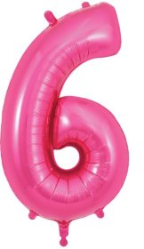 (image for) OT FOIL BALLOON NO.6 PINK - 34"