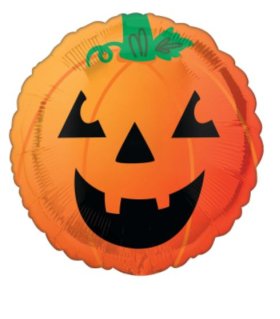 (image for) AS HWN/FOIL BALLOON PUMPKIN - 17"