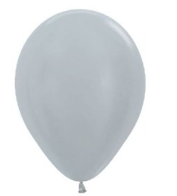 (image for) ST BALLOON SATIN SILVER 50S - 12"