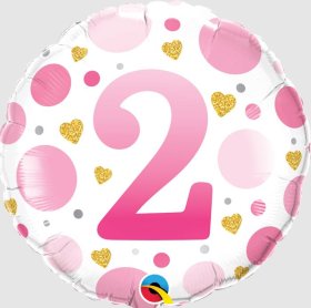 (image for) QT FOIL BALLOON AGE 2 PINK - 18"