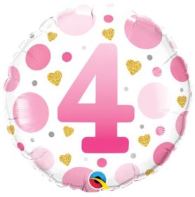 (image for) QT FOIL BALLOON AGE 4 PINK - 18"