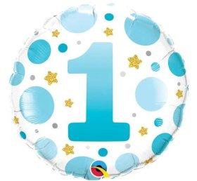 (image for) QT FOIL BALLOON AGE 1 BLUE - 18"