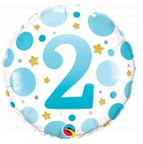 (image for) QT FOIL BALLOON AGE 2 BLUE - 18"