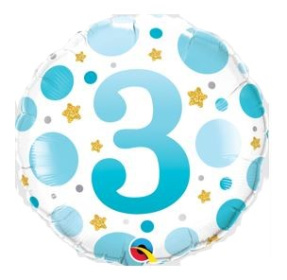 (image for) QT FOIL BALLOON AGE 3 BLUE