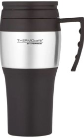 (image for) THERMOCAFE TRAVEL MUG STEEL+BK - 400ML