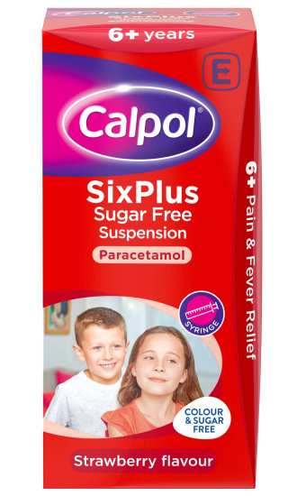 (image for) CALPOL SIXPLUS 6+ YEARS SUGAR FREE STRAWBERRY - 80ML