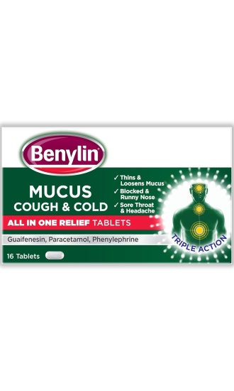 (image for) BENYLIN MUCUS COUGH & COLD - 16 TABLETS