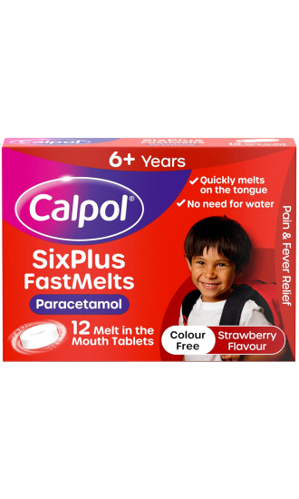 (image for) CALPOL SIXPLUS 6+ YEARS FASTMELT TABLETS - 12 TABS