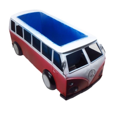 (image for) PLANT POT RED CAMPERVAN - 43 X 18CM