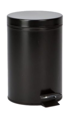 (image for) HL PEDAL BIN S/STEEL BLACK - 3L