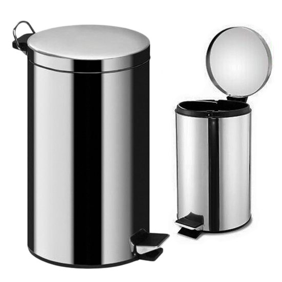 (image for) HL PEDAL BIN S/STEEL BLACK - 5L