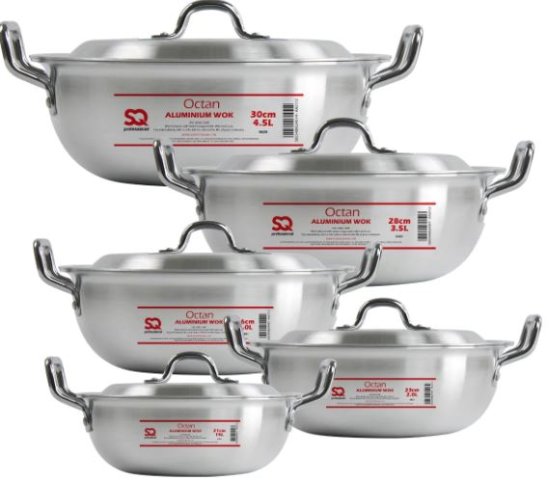 (image for) OCTAN ALUMI KARAHI SET 5PCS - 5S