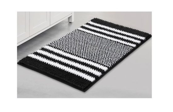 (image for) SQ BATHROOM MAT BLACK/WHITE - 40X60