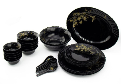 (image for) DUR OPAL GLASS DINNER BLK 33PC